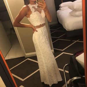 White lace prom dress